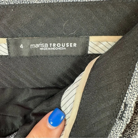 ann taylor LOFT marisa trouser sz 4 black white tweed linen blend preppy office - Picture 4 of 10